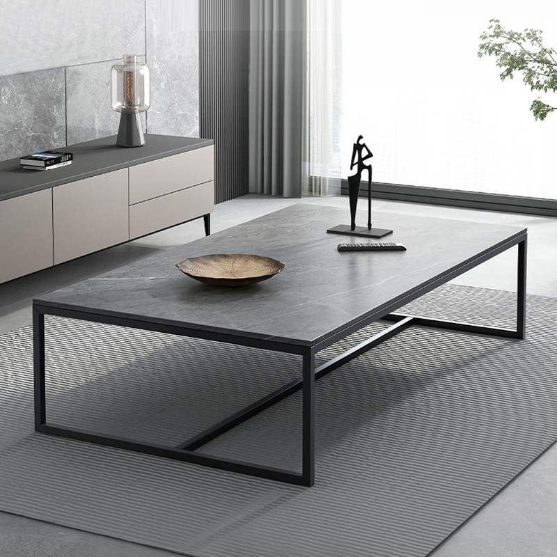 Italian light luxury coffee table small apartment tea table modern simple home living room square table office steel frame side table