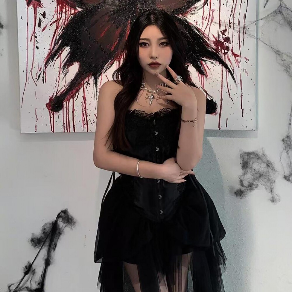 万圣节cos服装女黑色裙子女装服饰装扮衣服成人日常可穿2025新款_Cosplay女装_淘宝游戏网