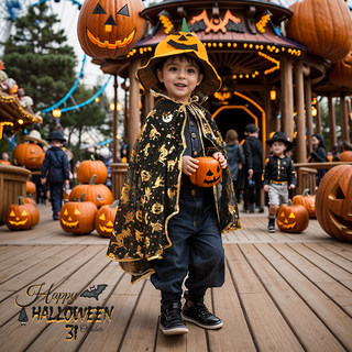 Halloween children's costume witch cape cloak