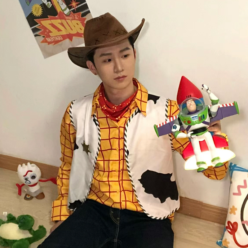 Halloween Costume Disney Cosplay Male Adult Toy Story Cow Vest Woody Character Outfit
