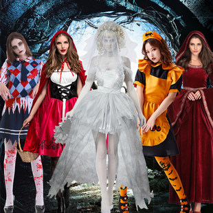 Хэллоуин cosplay женская одежда Пакет одежда для взрослых монахиня одежда ведьма одежда зомби невеста ролевые игры