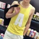 Mùa xuân và mùa hè Phiên bản Hàn Quốc của áo vest tự canh nam thủy triều chạm đáy thanh niên nam tính co giãn I-word mồ hôi thể thao màu rắn