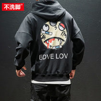 Fat Japanese Harajuku bf cartoon sweater mens pullover plus size student youth ruffian handsome tide brand autumn jacket