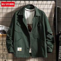 Fat Boy Days Boyhood Boyfriends Wind Frock Jacket Man Up Code Loose Multi-Pocket Spring Autumn Season Casual Boomer Thin Coat