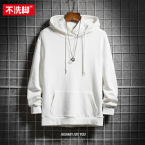 Fat Japanese solid color simple sweater mens hoodie large size loose youth casual student tide brand autumn jacket