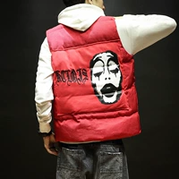 Fat đẹp trai cổ áo ấm tay áo bông cotton áo khoác nam kích thước lớn vest lỏng áo vest thủy triều áo vest mùa thu áo khoác vest nam mỏng