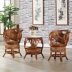 Wicker ghế ba mảnh bàn ban công và ghế năm mảnh phòng khách đồ nội thất giải trí bàn ghế ngoài trời vườn cà phê bàn ​​ghế kết hợp bàn ghế ăn ngoài trời Bàn ghế ngoài trời / sân