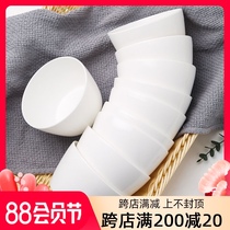 Jingdezhen Japanese-style household eating bowl microwave oven pure white creative bone china ceramic large rice bowl noodle bowl