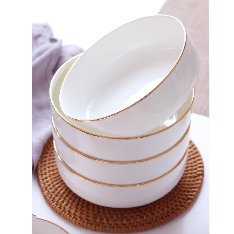 Four pack of household ceramic up phnom penh dish dish dish dishes deep creative cooking soup plate nest deep dish dish dish bowl