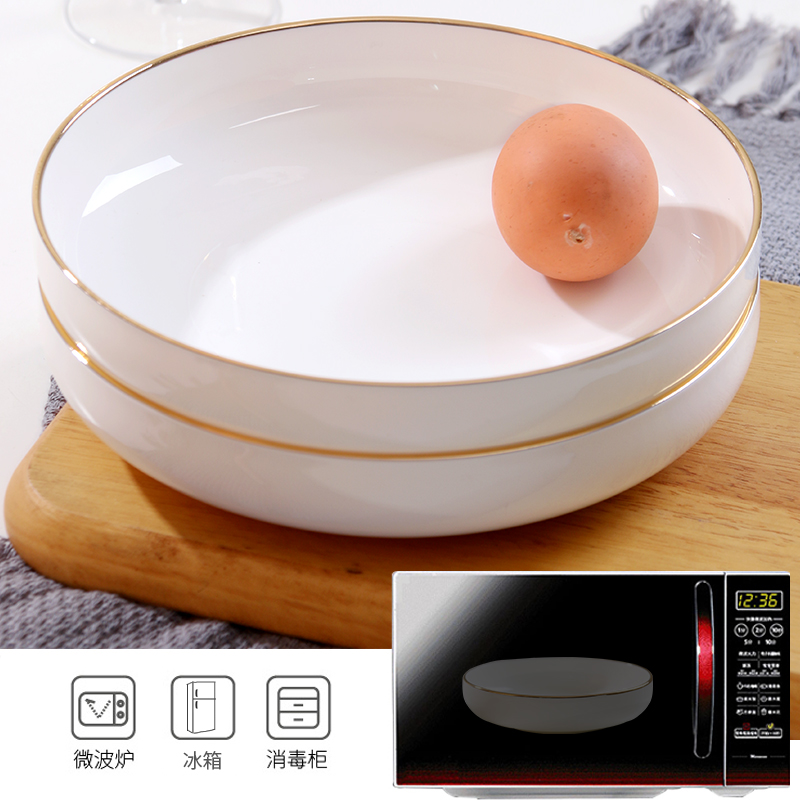 Four ceramic LIDS, creative household deep dish plate round 0 ipads porcelain dish dish plates deep dish