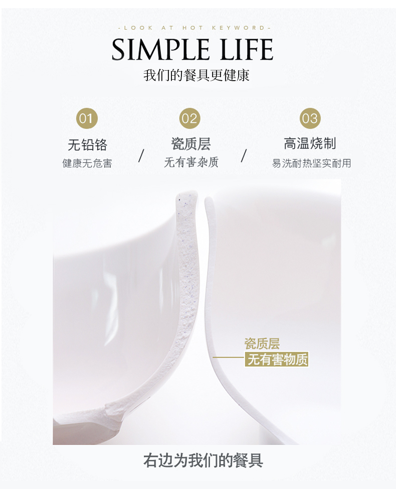 Four ceramic LIDS, creative household deep dish plate round 0 ipads porcelain dish dish plates deep dish