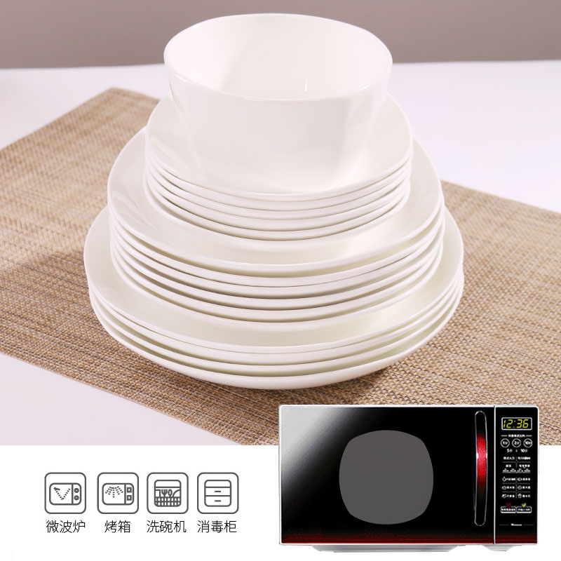 Jingdezhen dish dish dish suits for home cooking Japanese pure white ipads China square plate ceramic flat plate