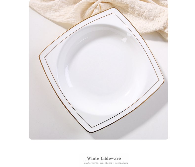 Ceramic plates home dishes deep shallow dish dish of ipads China porcelain plate plate dishes cooking soup plate creative deep dish