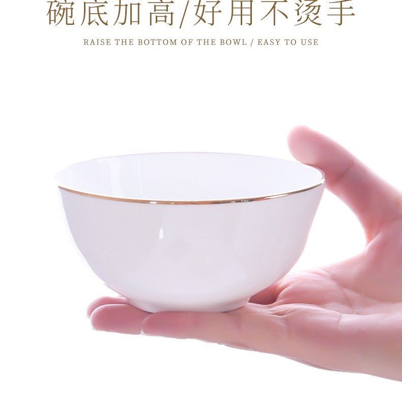 Use of 10 sets of jingdezhen bowls household jobs up phnom penh Japanese eat rice bowls ceramic Bowl creative move