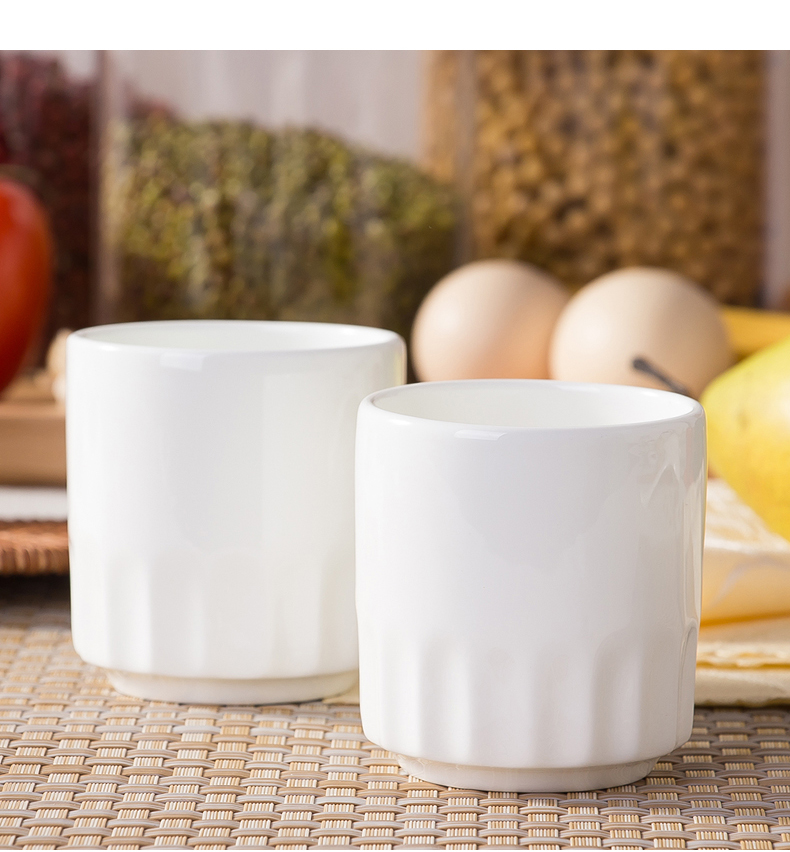 Jingdezhen pure white household contracted creative small ipads porcelain cup restaurant hotel glass Japanese ceramic cups