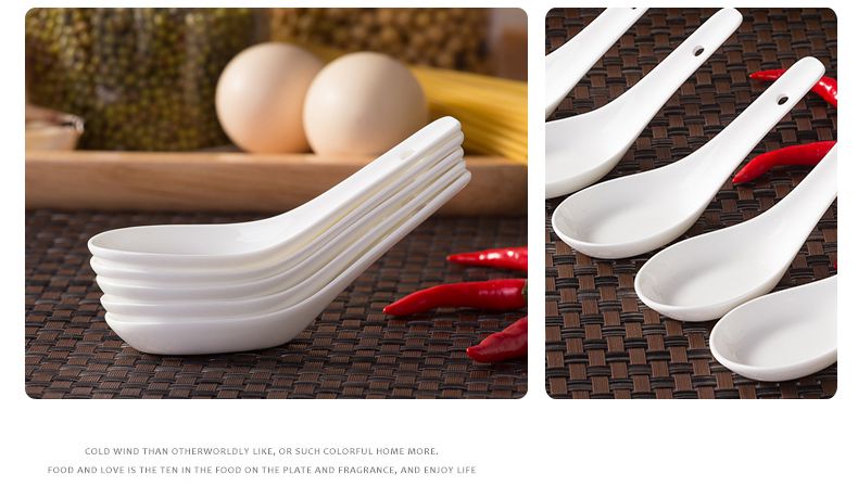 Lovely small spoon, ceramic spoon, pure white ipads China children home long handle ladle spoons spoons condiment small spoon