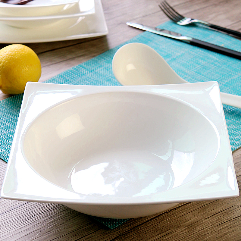 Pure white ceramic bowl rainbow such as bowl bowl for jobs large creative move bowls of soup basin bowl household salad bowl