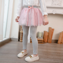 Girls Bottom Pants Pants Dress Spring Autumn Children Spring Dress Pants Fake Two Little Girl High Waist Pure Cotton Long Pants Spring Dress