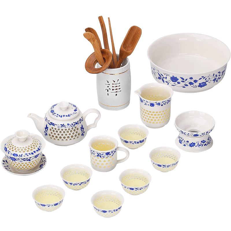 Leopard lam and exquisite originality ceramic kung fu tea set home tea cup teapot jingdezhen contracted tureen tea art