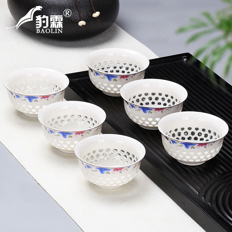 Small ceramic cups transparent kung fu tea bowl household single violet arenaceous masters cup tea tea sets glass