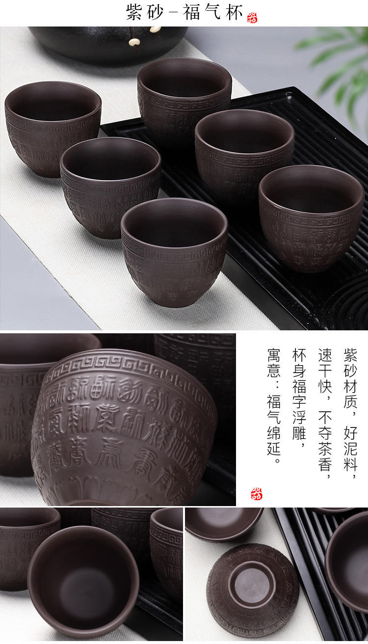 Little brother your up up kungfu tea ceramic cups, teapots home a single master sample tea cup purple sand cup blue and white porcelain