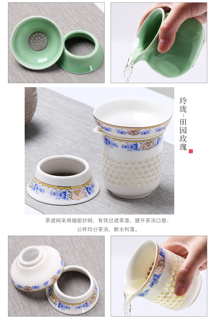 Up with ceramic tea set with fair keller) suit one fair points device and a cup of tea cup pot of white porcelain