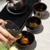 Ngọc Châu Kiln Gỗ Lá Tianmu Cup Jingdezhen Kungfu Bộ trà Jianzhan Chén gốm Chén gốm Cup Cup Cup đơn - Trà sứ