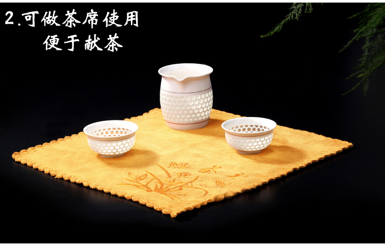 Leopard Lin rag trà vải khăn thấm nước dày sợi bông khăn bàn trà Kung Fu bộ trà trà phụ kiện bộ bình trà thủy tinh