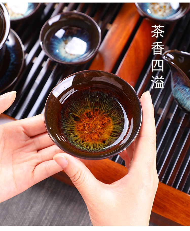 Build one variable kung fu tea set ceramic household small set of tea cups are up with contracted sitting room tureen tea art