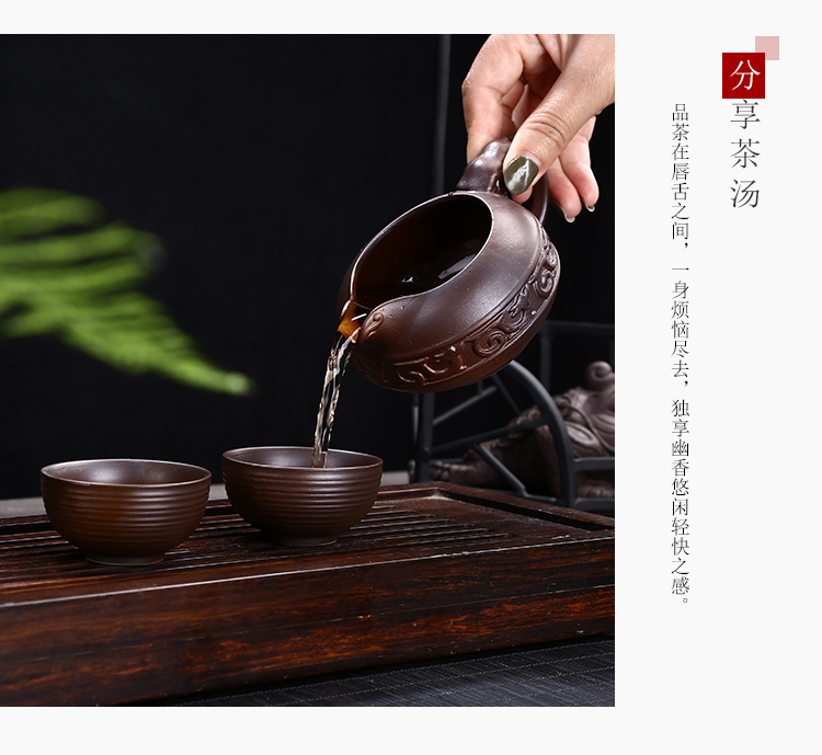 Restoring ancient ways leopard lam, kung fu tea set suit household jingdezhen ceramic tea cup teapot Japanese tea taking the living room