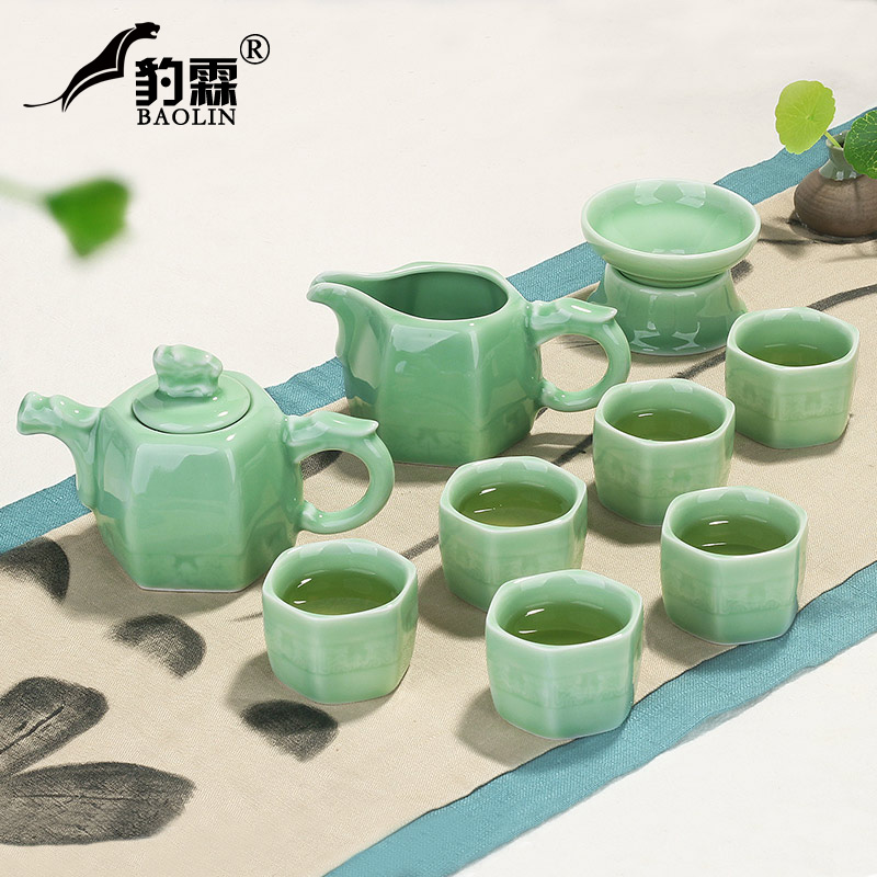 Celadon kung fu tea set suit household contracted and I tea cup, teapot jingdezhen tea tao sitting room tea art