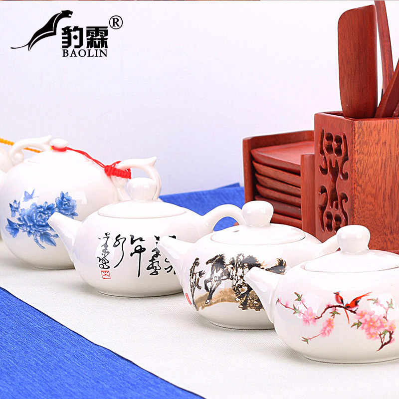 Leopard lam teapot single pot, kettle rushed the teapot it kung fu tea set small suit Chinese style household ceramic glass