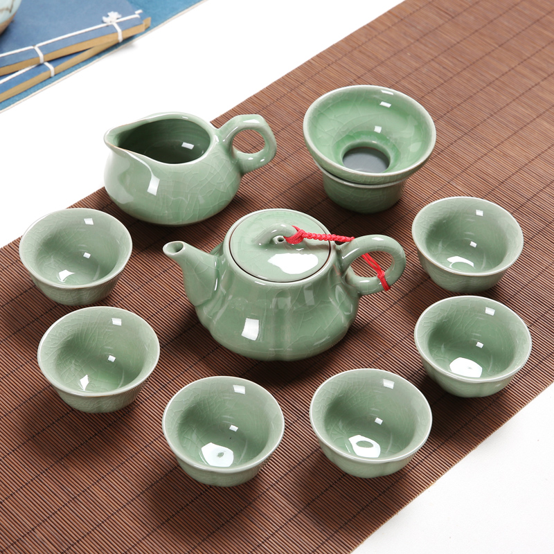 Leopard brother knows your up up kung fu tea set of household ceramic tea cup teapot tea that small sets of contracted and I