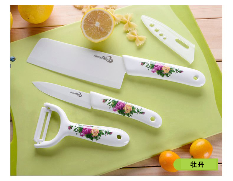 Dao gốm ba mảnh phù hợp với nhà bếp đầy đủ dao trái cây slice bổ sung thực phẩm dưa trái cây và rau dao không gỉ Đức muôi múc canh