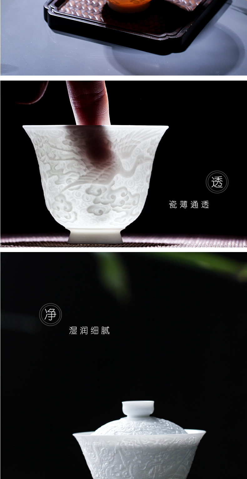 Clock home up carving masters cup cup of jingdezhen ceramic cup noggin kunfu tea tea pure checking sample tea cup