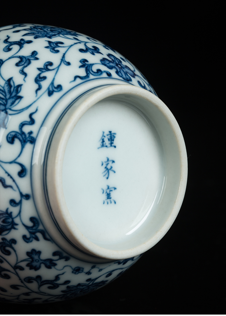 Clock home trade, one cup of single CPU jingdezhen blue and white maintain hand - made teacup branch high - end sample tea cup flower pattern