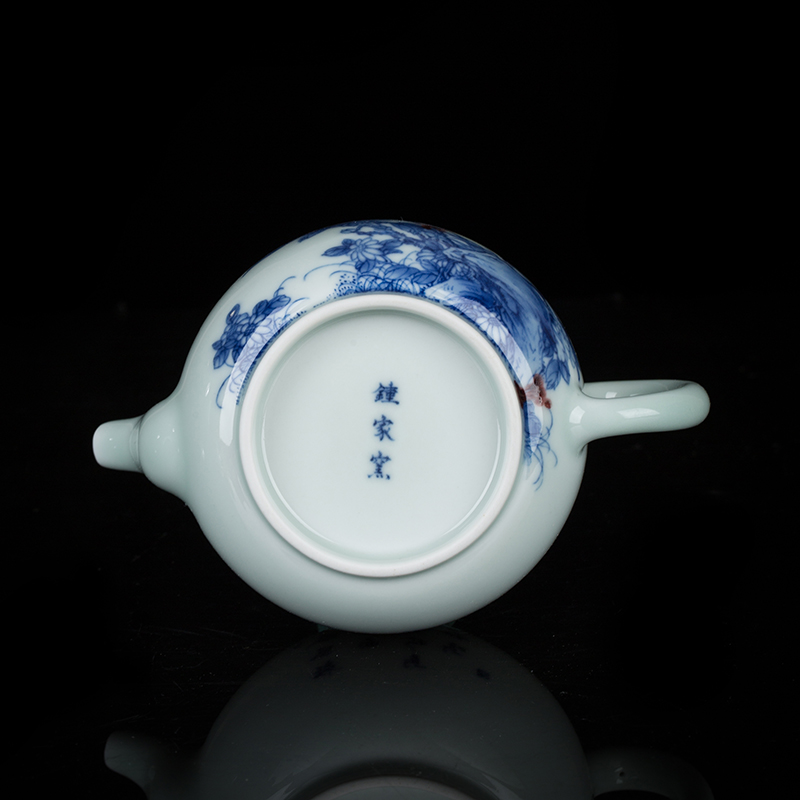 Teapot clock home up jingdezhen blue and white maintain Teapot manual youligong painting of flowers and tea pot ceramic pot