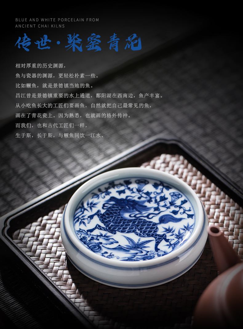 Clock home up ceramic maintain cover place jingdezhen blue and white lid hand - made cover kung fu tea accessories are it