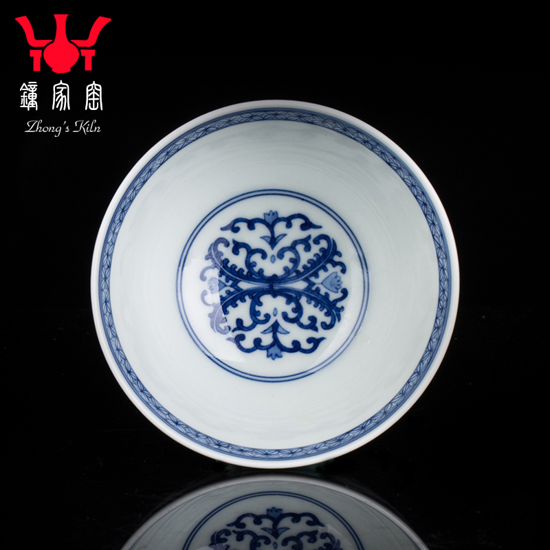 Clock home trade, one cup of single CPU jingdezhen blue and white maintain tea set all hand bucket colors branch lines kung fu tea cups