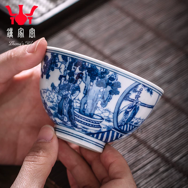 Синий фарфоровый чайник мастер, чашка чайная чашечка Jingdezhen, ручная роспись голубой и белый, керамика, чашка