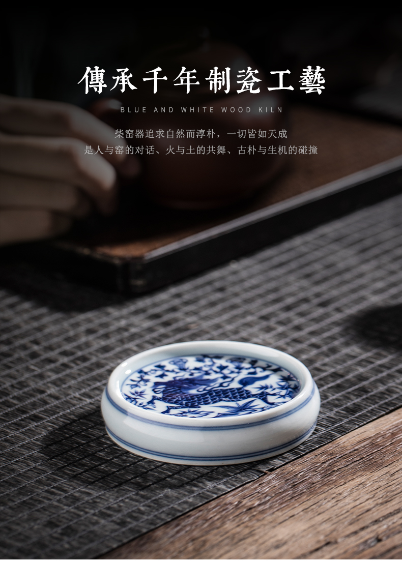 Clock home up ceramic maintain cover place jingdezhen blue and white lid hand - made cover kung fu tea accessories are it