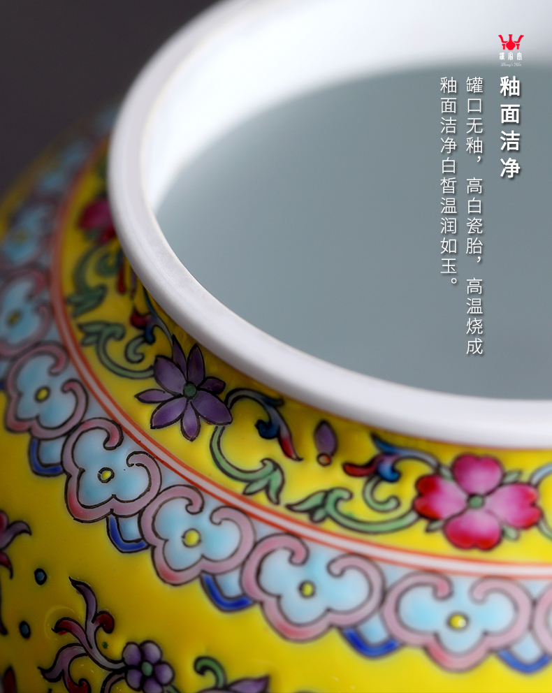 Clock home sealed as cans of jingdezhen ceramic up caddy fixings tea pot storage tanks hand - made colored enamel tea pot