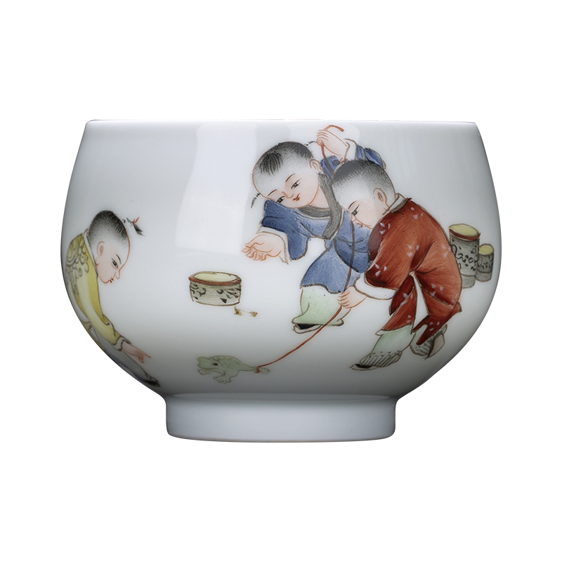 Clock kung fu tea house up with jingdezhen manual hand - made master tong qu large sample tea cup cup pu 'er meditation cup