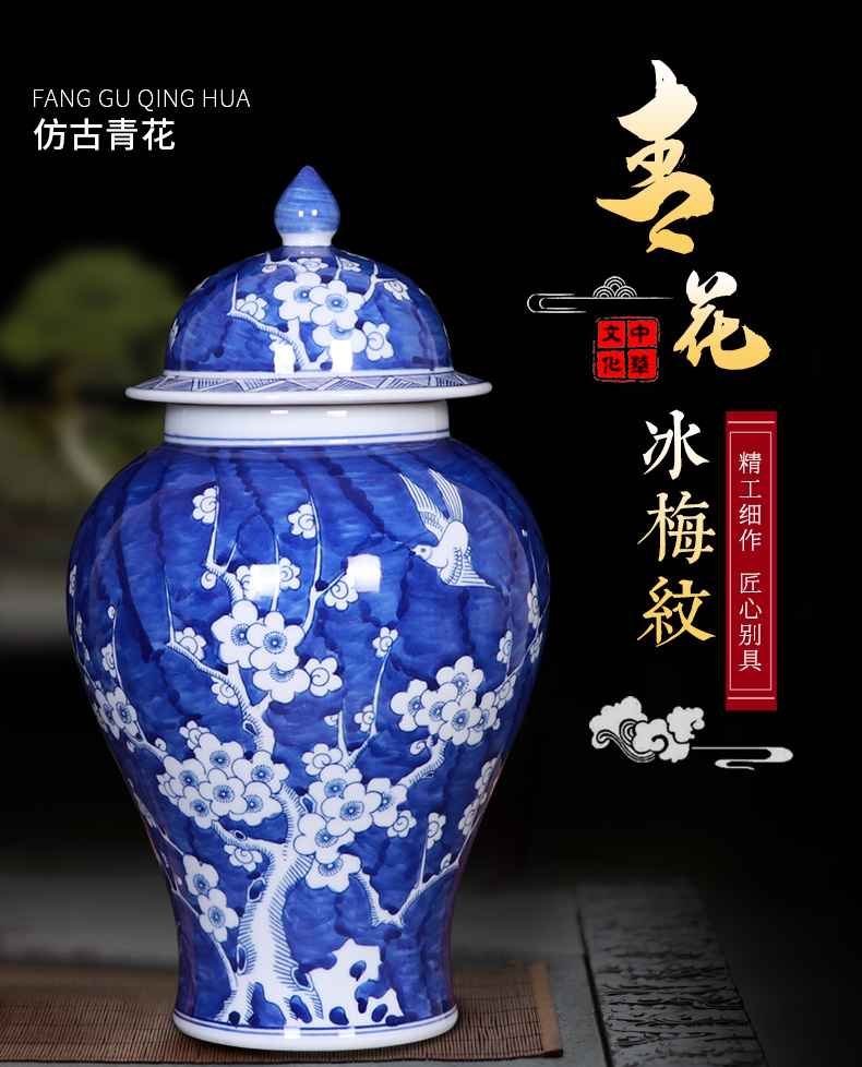 Porcelain of jingdezhen ceramic general canister of large vase flower arranging large sitting room home furnishing articles