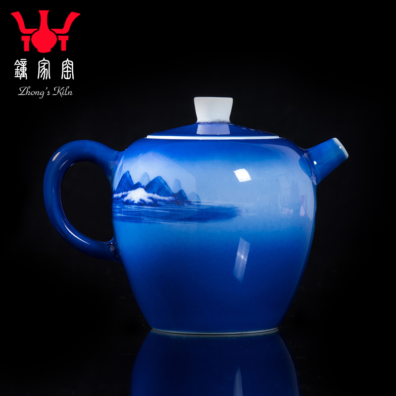 Clock home up with jingdezhen ceramic teapot manual hand - made porcelain kung fu tea set single pot wheel pot teapot