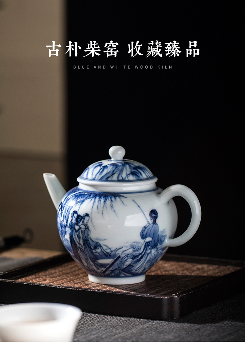 Clock home up household porcelain jingdezhen ceramic teapot hand - drawn characters maintain little teapot kunfu tea CiHu single pot