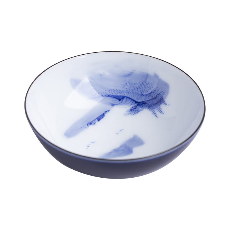 Clock home trade, one cup of jingdezhen ceramic cup sample tea cup hand - made scenery blue yan glaze kung fu ji small tea cups