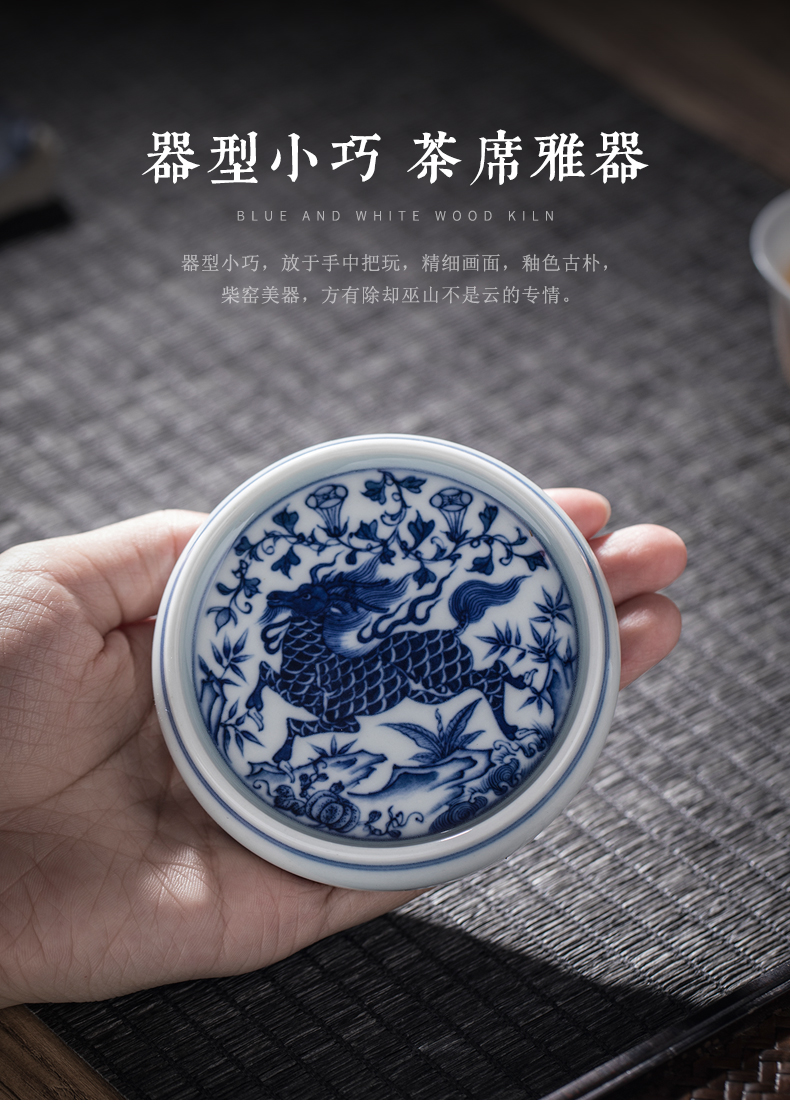 Clock home up ceramic maintain cover place jingdezhen blue and white lid hand - made cover kung fu tea accessories are it