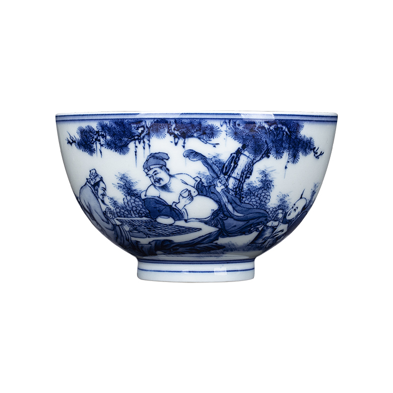 Bell up to burn the host of single CPU right as blue and white maintain hand - made ceramic figure items cup kunfu tea cups