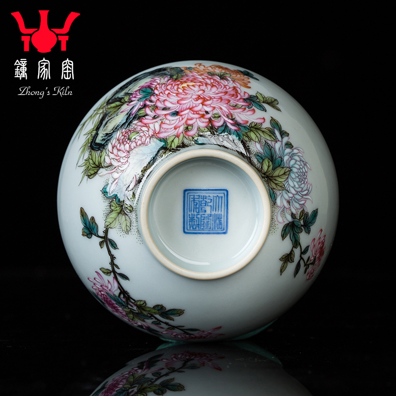 Clock home jingdezhen up market metrix cup cup personal special high - grade hand - made enamel CaiTuan bamboo by stone, ceramic cups